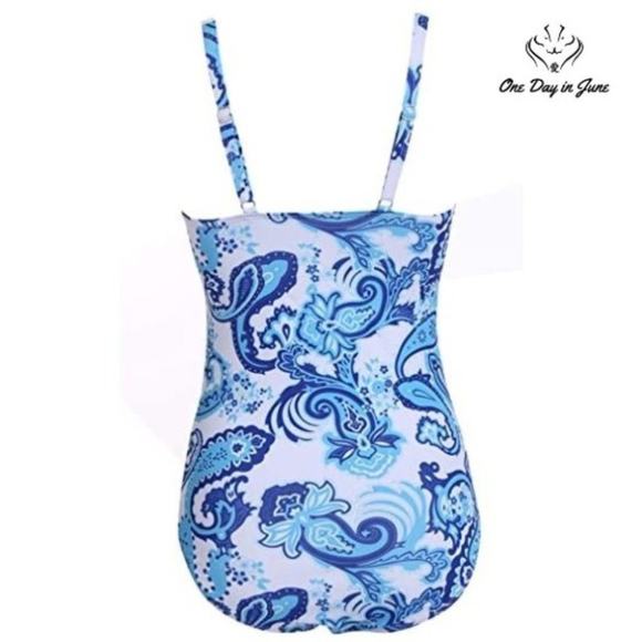 Ekouaer Elegant Inspired Vintage Pin up One Piece Swimsuit Size S - Picture 2 of 4